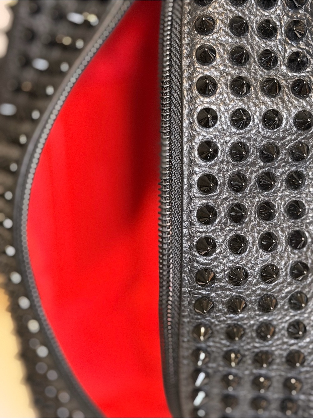 Christian Louboutin Men's Blaster Spiked Leather Travel Toiletry Bag - Picture 7 of 14